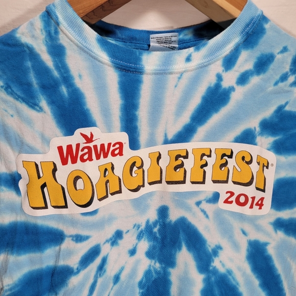 WAWA Hoagiefest 2014 Blue & White Tie-Dye Small Unisex Hoagie For Life T-Shirt! - Picture 3 of 11